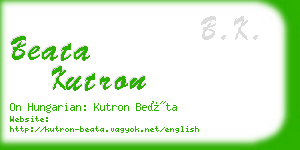 beata kutron business card